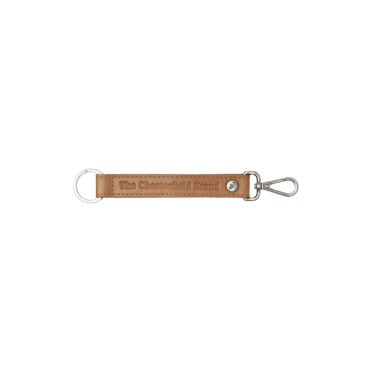 Leather Key Ring Kognak für Damen in Cognac 100% Full-Grain Leather - Vorderansicht &amp; maßgeschneiderte Silhouette | Online Kaufen