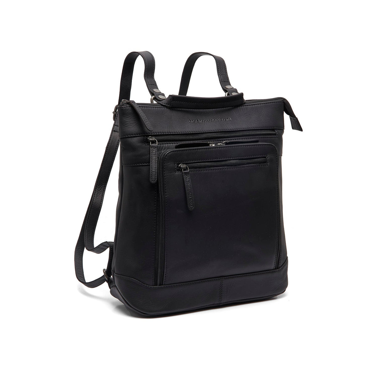 Caldero Full-Grain Leather Laptop Backpack für Damen in Classic 100% Full-Grain Leather - Full Exterior Front Profile View | Online Kaufen