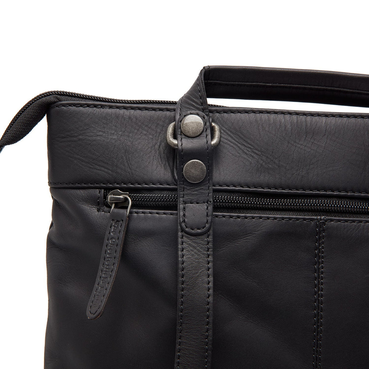 Caldero Full-Grain Leather Laptop Backpack für Damen - Structured Side Profile Showing Gusset Depth &amp; Expansion Capacity