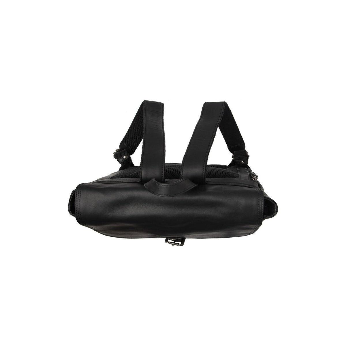 Classic 100% Full-Grain leather Backpack - Rückansicht mit verstärkten Lederträgern & handwerklichen Nähten