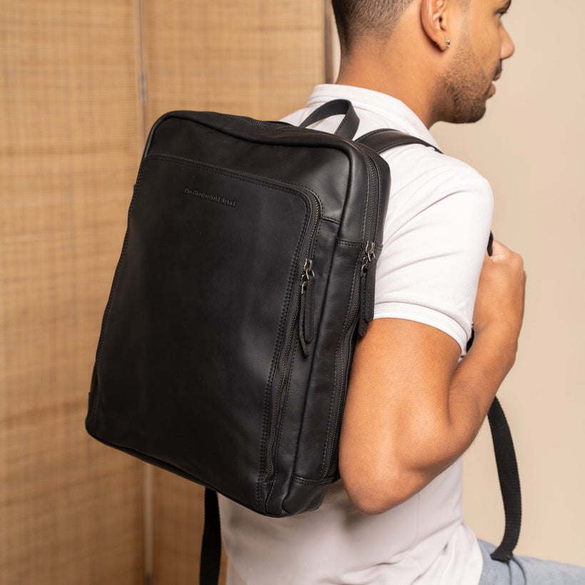 Jasper Full-Grain Leather Laptop Backpack für Damen