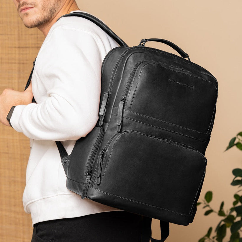 Lennox Full-Grain Leather Laptop Backpack für Damen
