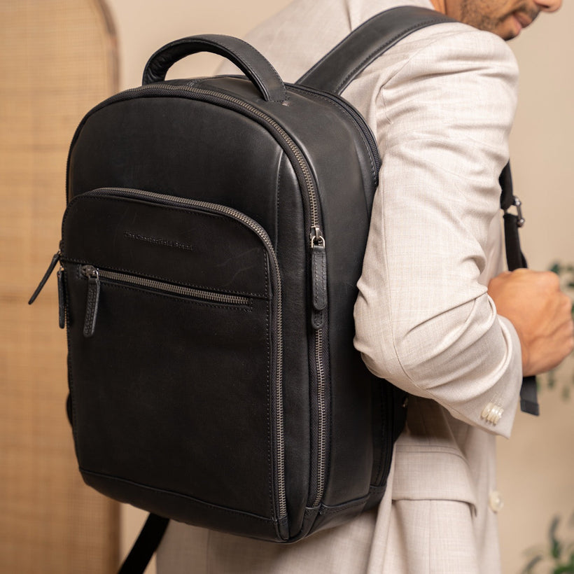 Maggiore Full-Grain Leather Laptop Backpack für Herren