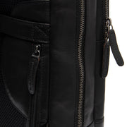 Solid Antique Brass Hardware &amp; Heavy-Duty Dual Zipper Detail on Nicola Full-Grain Leather Laptop Backpack für Damen