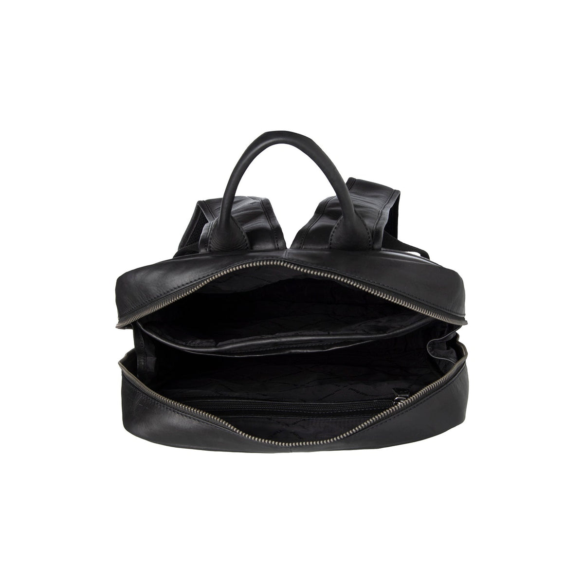 Nicola Full-Grain Leather Laptop Backpack für Damen - Structured Side Profile Showing Gusset Depth &amp; Expansion Capacity