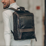 Rich Full-Grain Leather Laptop Backpack für Herren – Zusätzliche Produktansicht 2