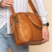 Boston Full-Grain Leather Laptop Bag für Herren – Zusätzliche Produktansicht 2