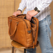 Boston Full-Grain Leather Laptop Bag für Herren – Zusätzliche Produktansicht 3