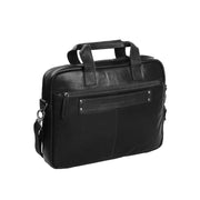 Solid Antique Brass Hardware &amp; Heavy-Duty Dual Zipper Detail on Calvi Full-Grain Leather Laptop Bag für Damen