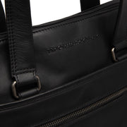 
Elvas Vollnarbenleder-Laptoptasche - Strukturierte Seitenansicht mit Faltentiefe & Erweiterungsvolumen