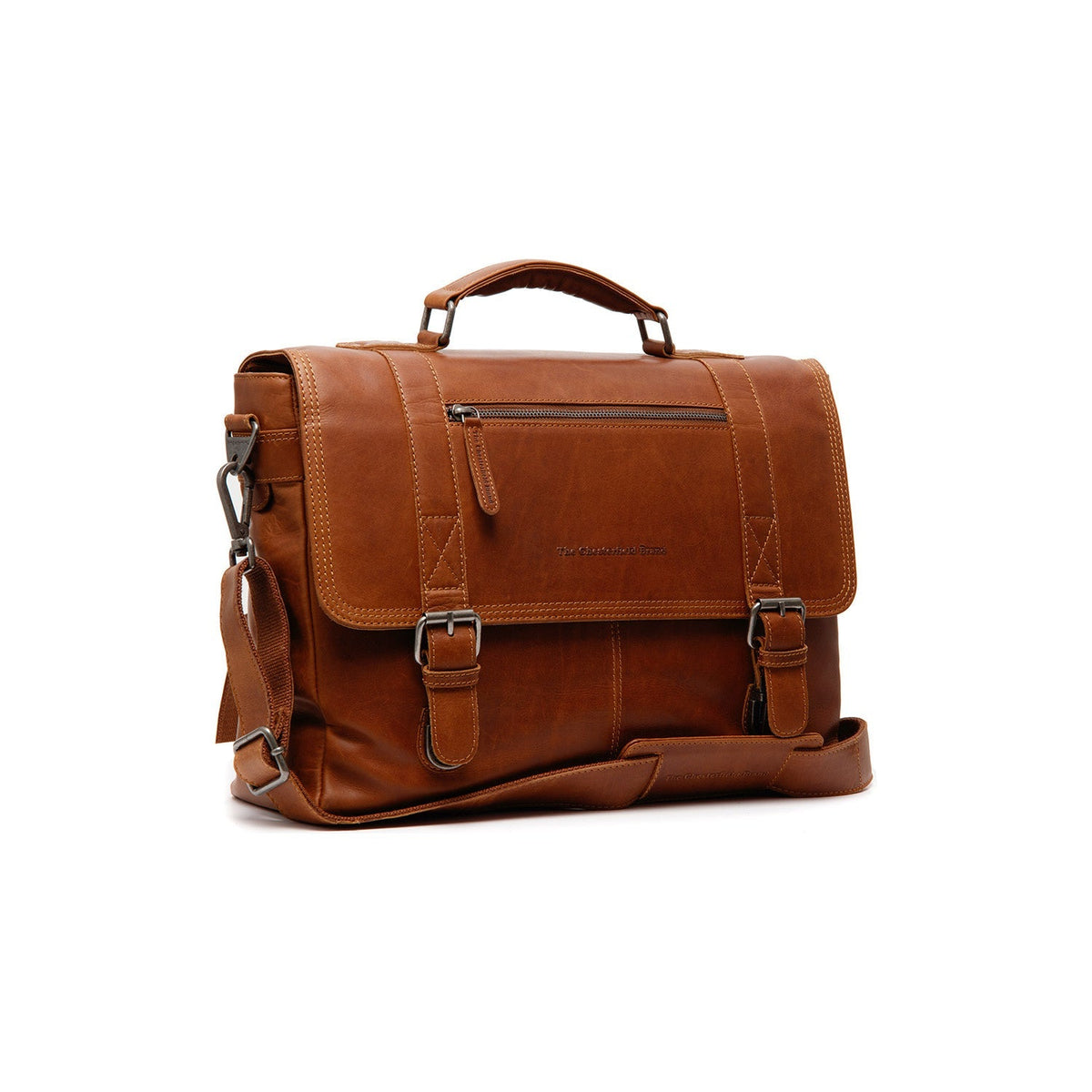 Imperia Full-Grain Leather Laptop Bag aus klassischem 100% Vollnarbenleder - Full Exterior Vorderansicht & maßgeschneiderte Silhouette | Online Kaufen