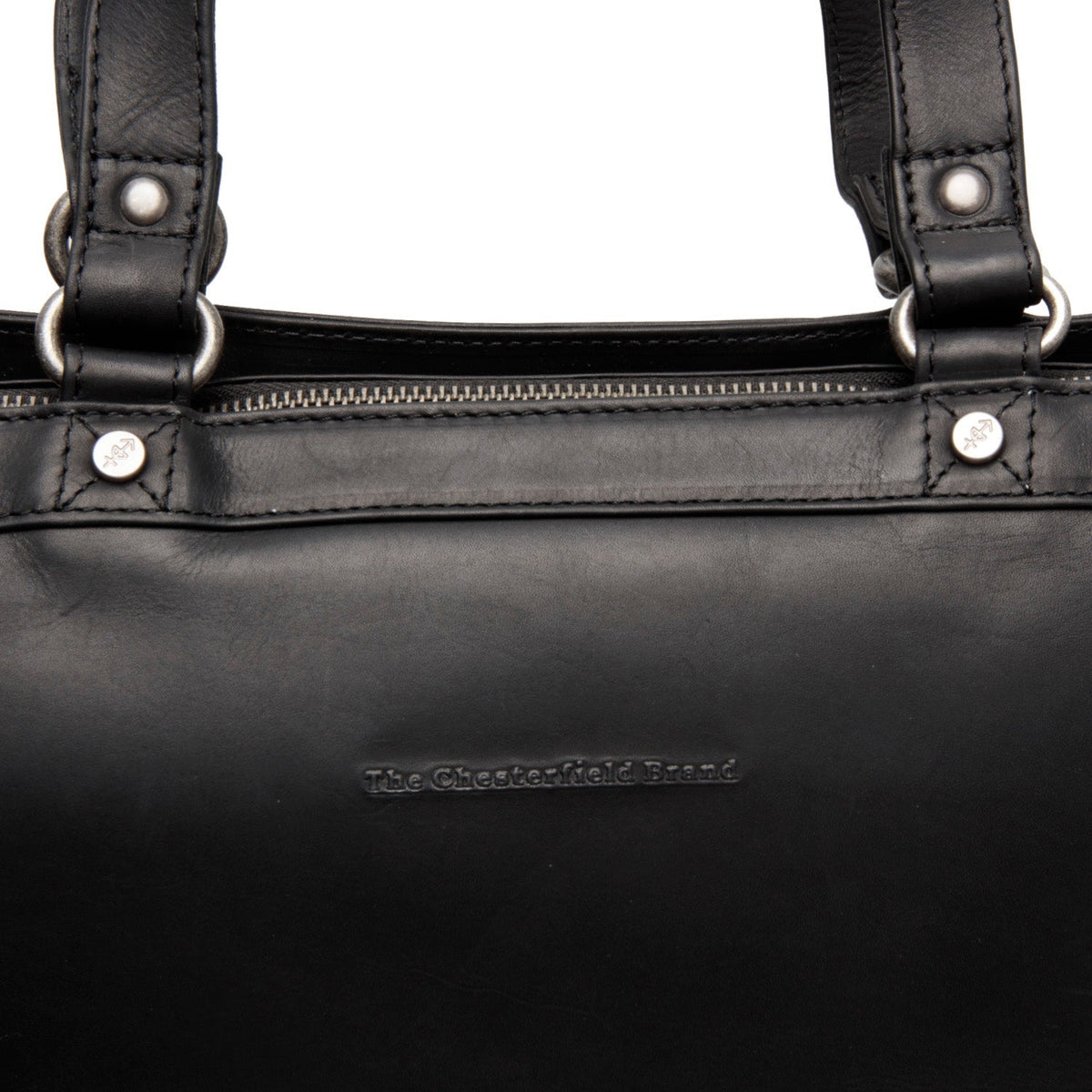 Solid Antique Brass Hardware &amp; Heavy-Duty Dual Zipper Detail on Manly Full-Grain Leather Laptop Bag für Damen