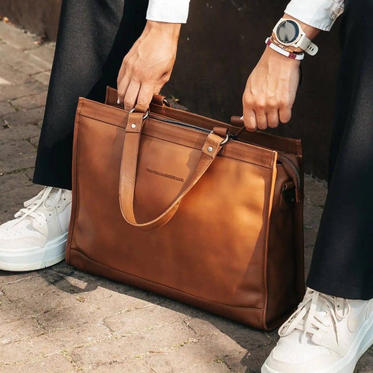 Manly Full-Grain Leather Laptop Bag für Damen – Zusätzliche Produktansicht 2