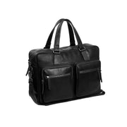 Misha Full-Grain Leather Laptop Bag für Damen in Classic 100% Full-Grain Leather - Full Exterior Front Profile View | Online Kaufen