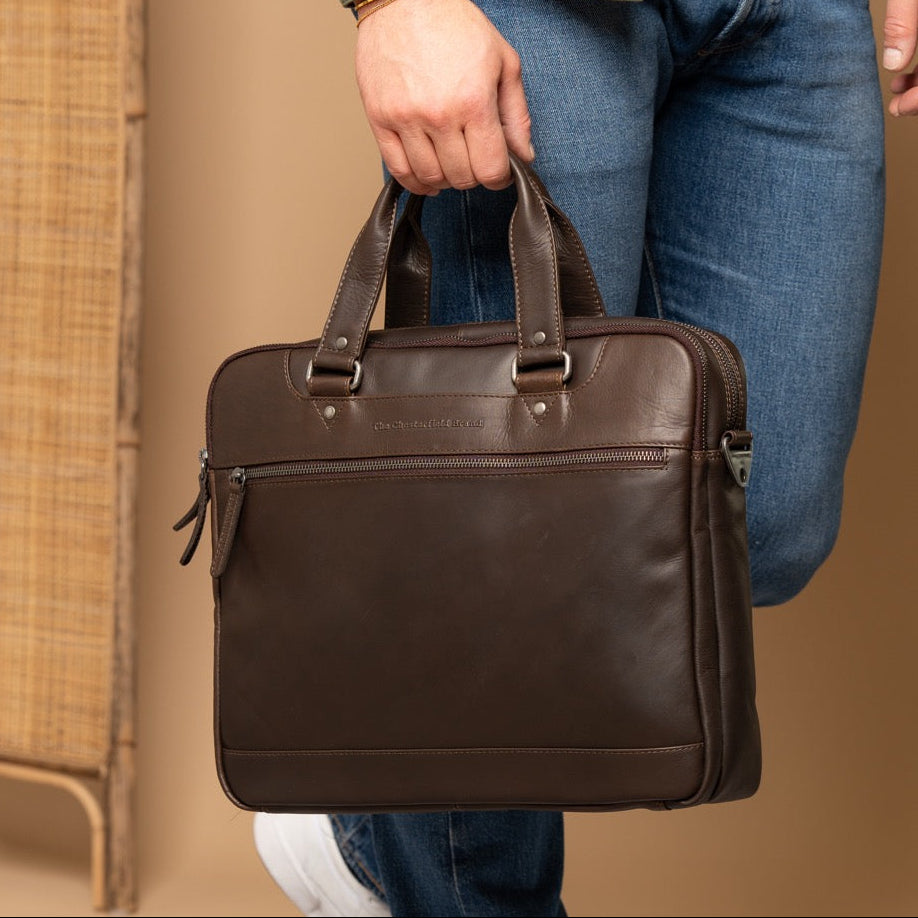 Montara Full-Grain Leather Laptop Bag für Damen – Zusätzliche Produktansicht 2