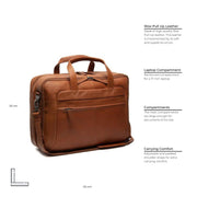 Cognac Leather Laptop Bag Ryan, detail view 7
