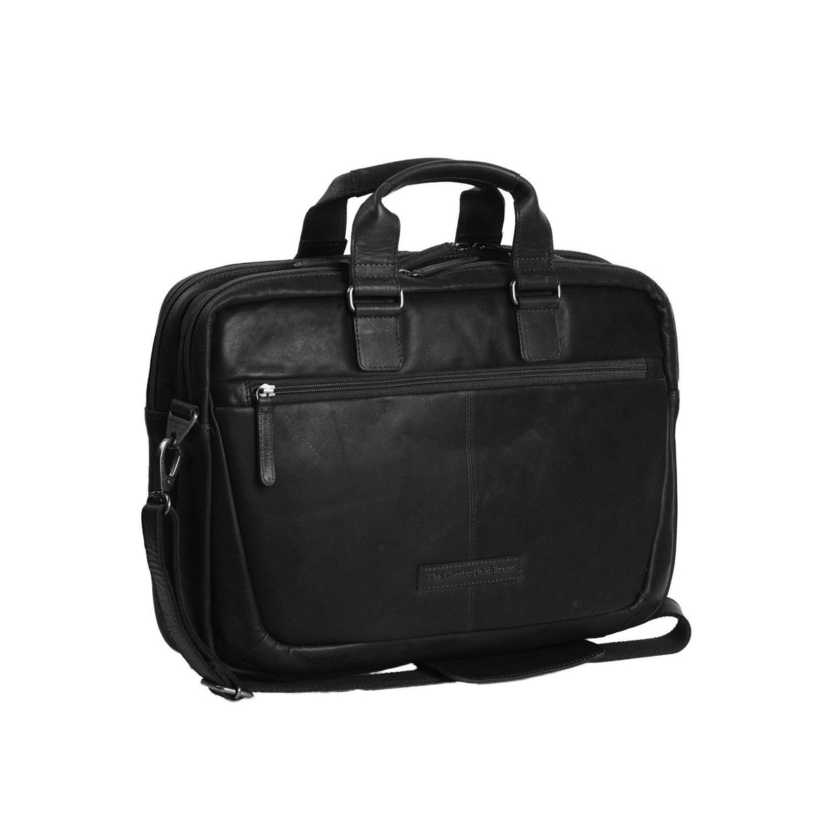 Seth Full-Grain Leather Laptop Bag für Herren in Classic 100% Full-Grain Leather - Full Exterior Front Profile View | Online Kaufen