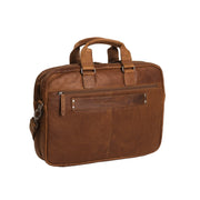 Cognac Leather Laptop Bag Seth, detail view 1