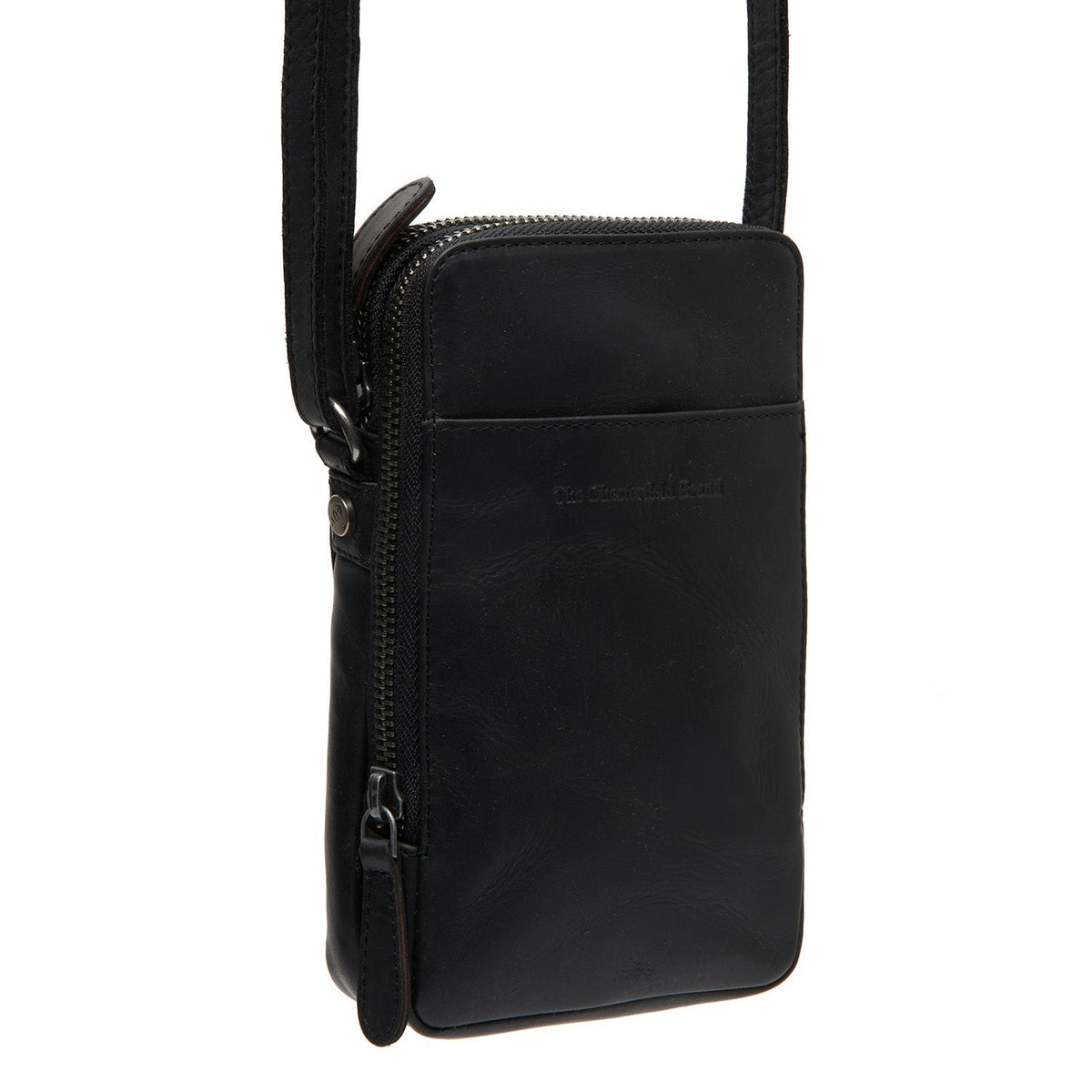 Alesund Full-Grain Leather Phone Bag in Classic 100% Full-Grain Leather - Front Profile View & Tailored Silhouette | Buy Online