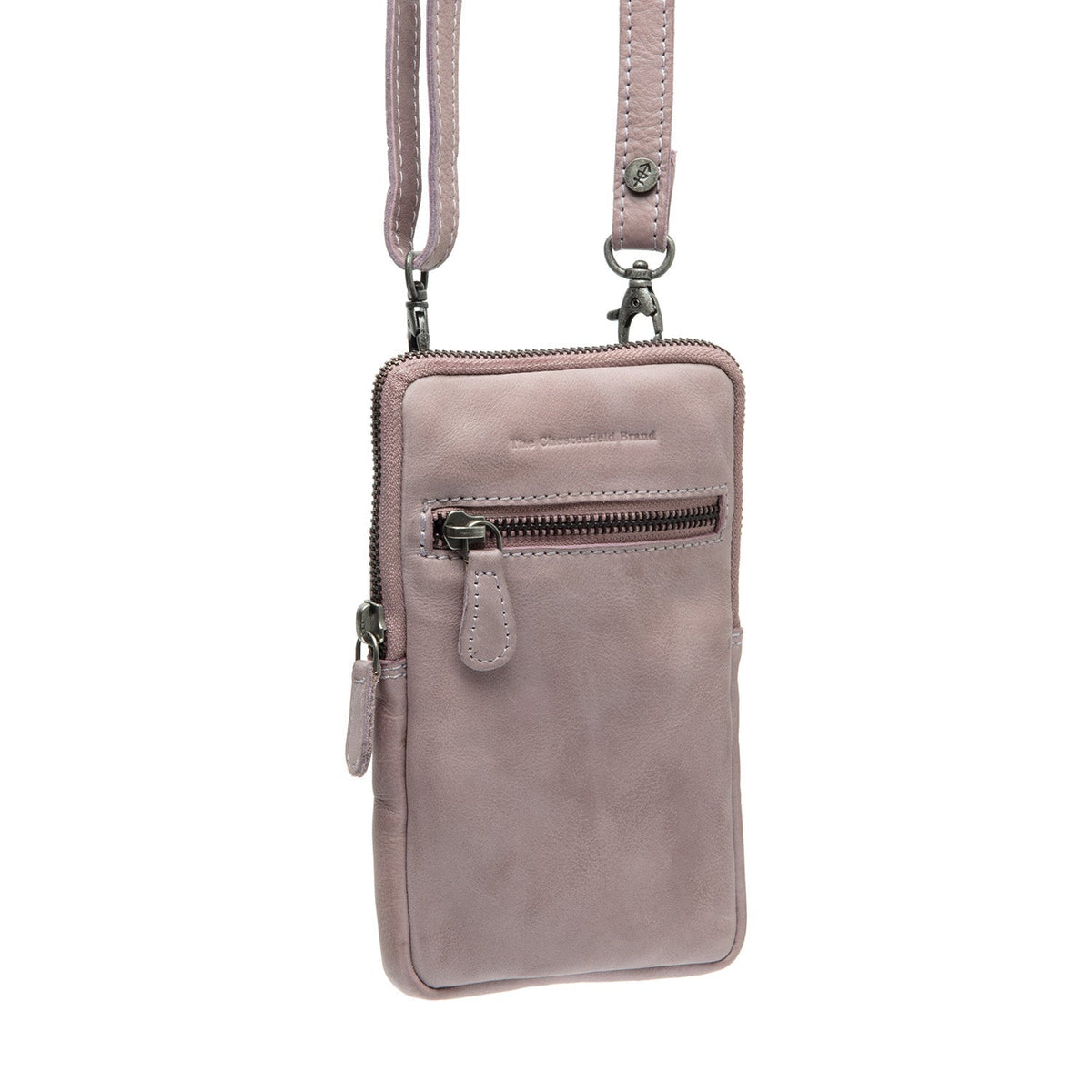 Salta Full-Grain Leather Phone Bag für Damen in Classic 100% Full-Grain Leather - Vorderansicht &amp; maßgeschneiderte Silhouette | Online Kaufen