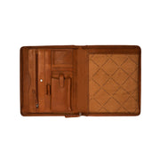 Cognac Leather Portfolio Barnet für Damen, detail view 1