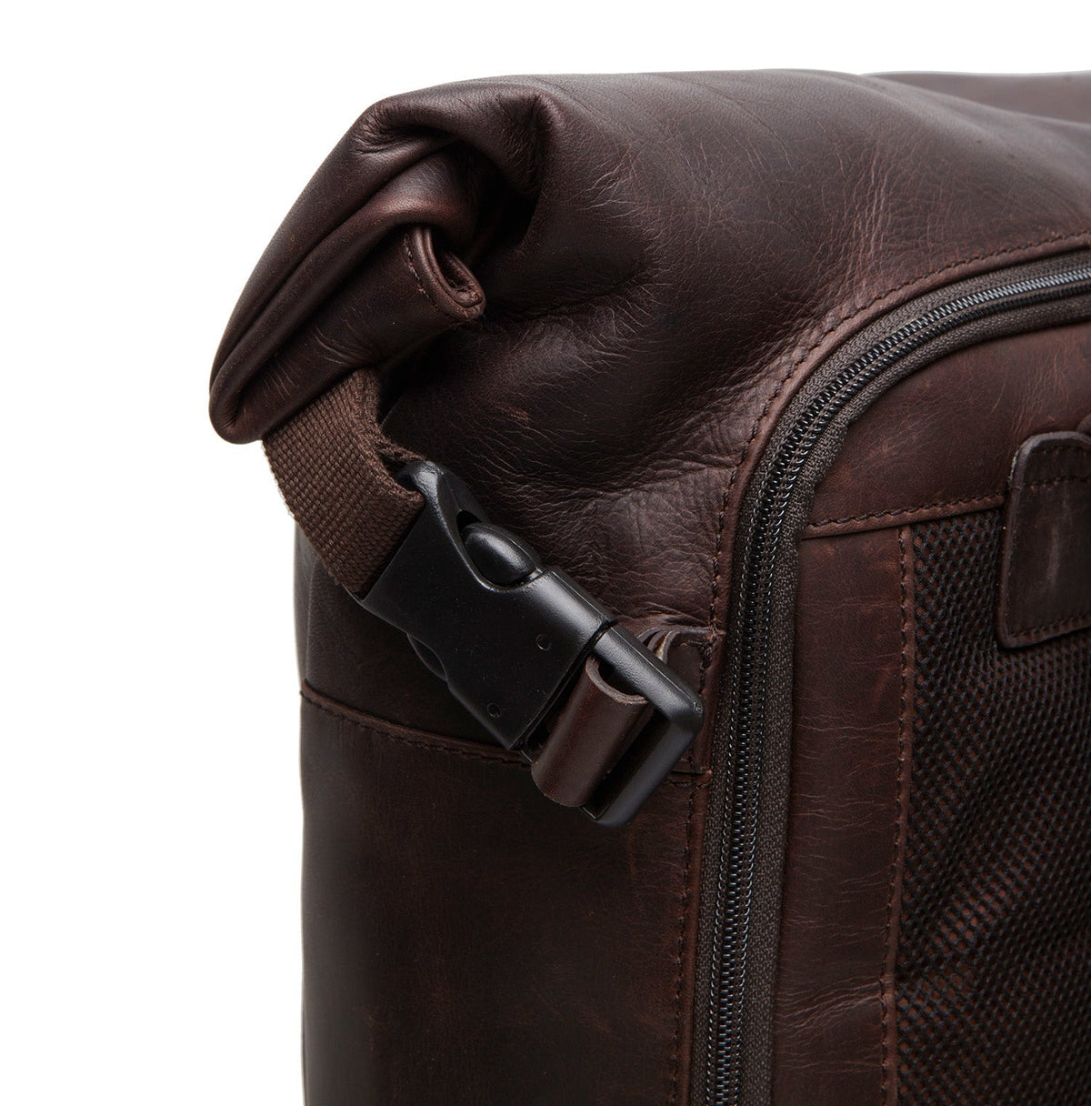 Liverpool Full-Grain Leather Roll-top Backpack für Damen – Zusätzliche Produktansicht 3