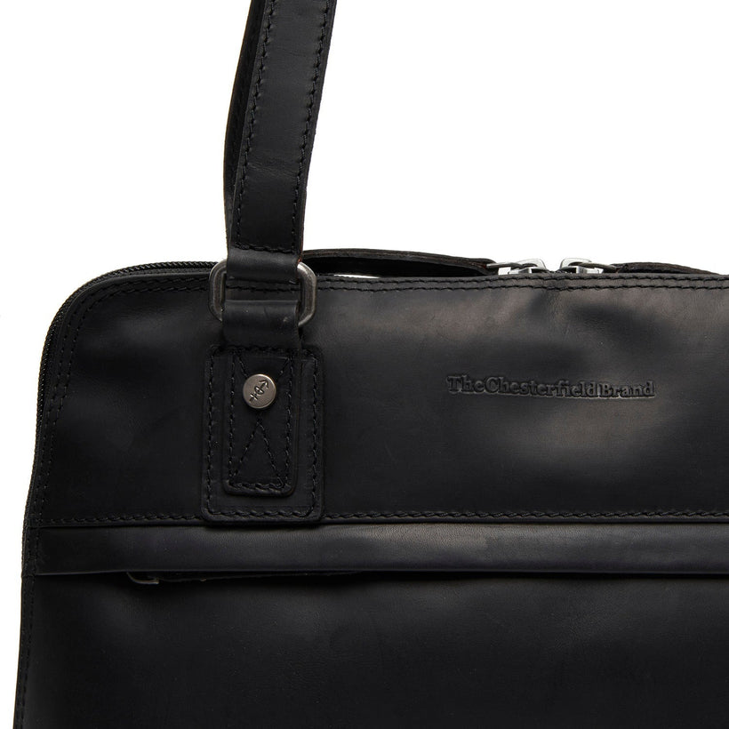 Classic 100% Full-Grain leather Bag - Rear Perspective Showing Reinforced Leather Straps & Stitching