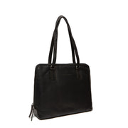 Flint Full-Grain Leather Shoulder Bag für Damen in Classic 100% Full-Grain Leather - Full Exterior Front Profile View | Online Kaufen