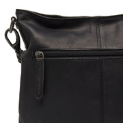 Solid Antique Brass Hardware &amp; Heavy-Duty Dual Zipper Detail on Jen Full-Grain Leather Shoulder Bag für Damen