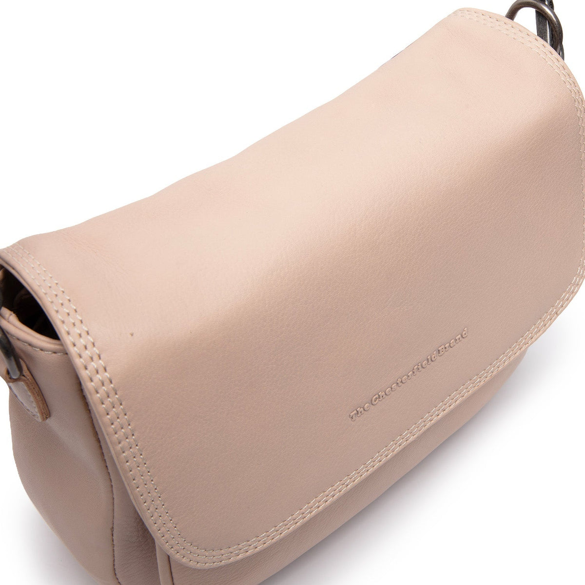 Solid Antique Brass Hardware &amp; Heavy-Duty Dual Zipper Detail on Miloa Full-Grain Leather Shoulder Bag für Damen