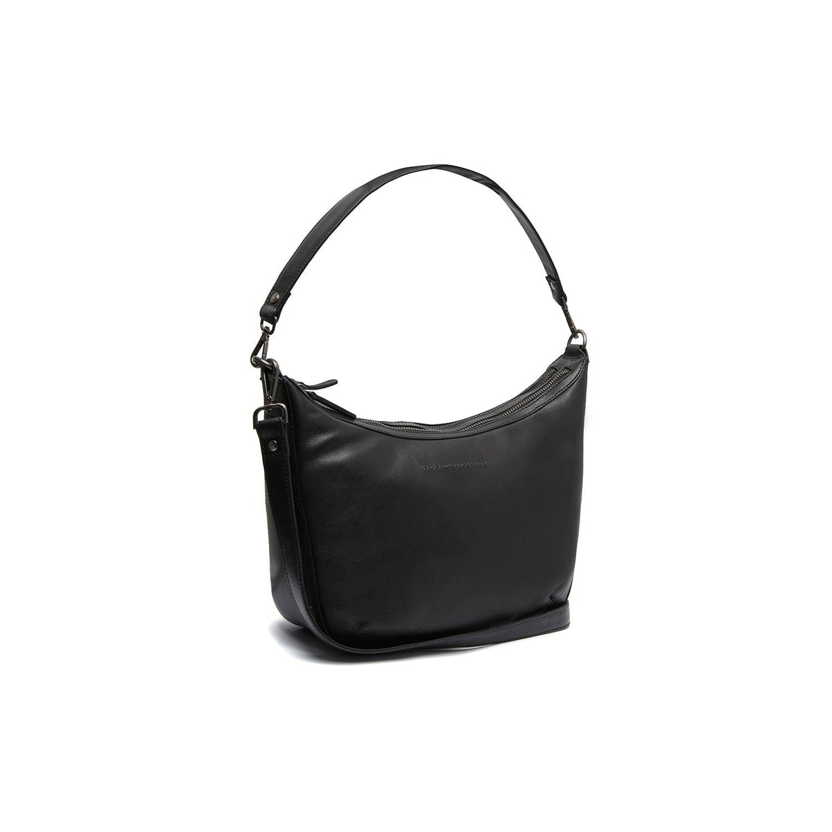Moneva Vollnarbenleder-Schultertasche in Classic 100% Full-Grain Leather - Full Exterior Front Profile View | Online Kaufen