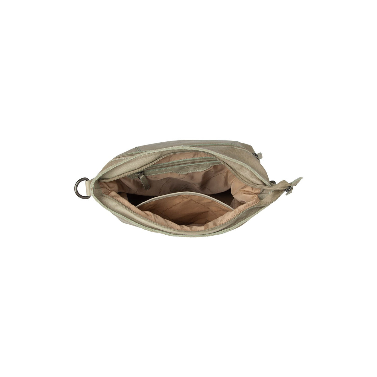 
Solid Antique Brass Hardware & Heavy-Duty Dual Zipper Detail on Sintra Vollnarbenleder-Schultertasche