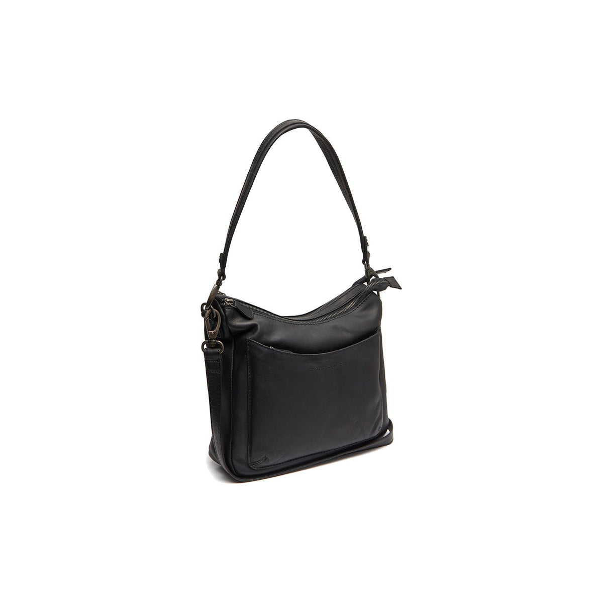 Tivra Vollnarbenleder-Schultertasche in Classic 100% Full-Grain Leather - Full Exterior Front Profile View | Online Kaufen