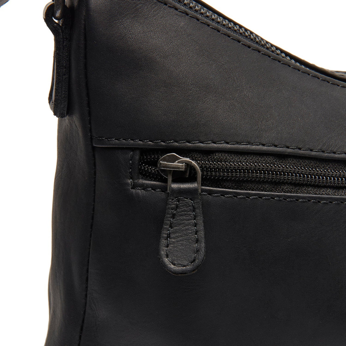 Tivra Vollnarbenleder-Schultertasche - Structured Side Profile Showing Gusset Depth &amp; Expansion Capacity