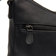 Tivra Vollnarbenleder-Schultertasche - Structured Side Profile Showing Gusset Depth &amp; Expansion Capacity