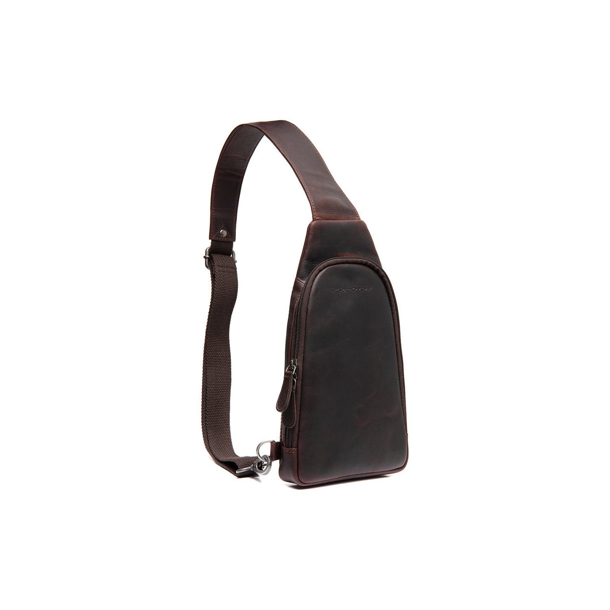 Brown Leather Sling Bag Bowey für Damen, front view