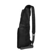 Leather Sling Bag Logan für Damen - Structured Side Profile Showing Gusset Depth &amp; Expansion Capacity
