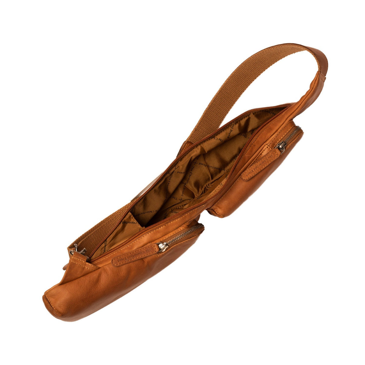 Cognac Leather Sling Bag Logan für Damen, detail view 5