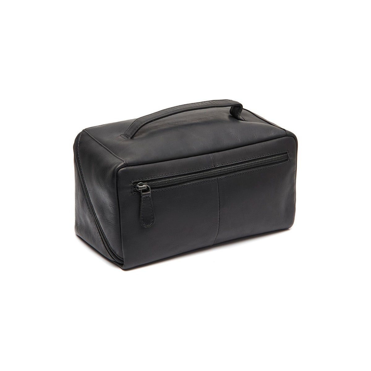 Tailored Rib Cuffs &amp; Hem Craftsmanship Construction Detail on Elmia Full-Grain Leather Toiletry Bag für Damen