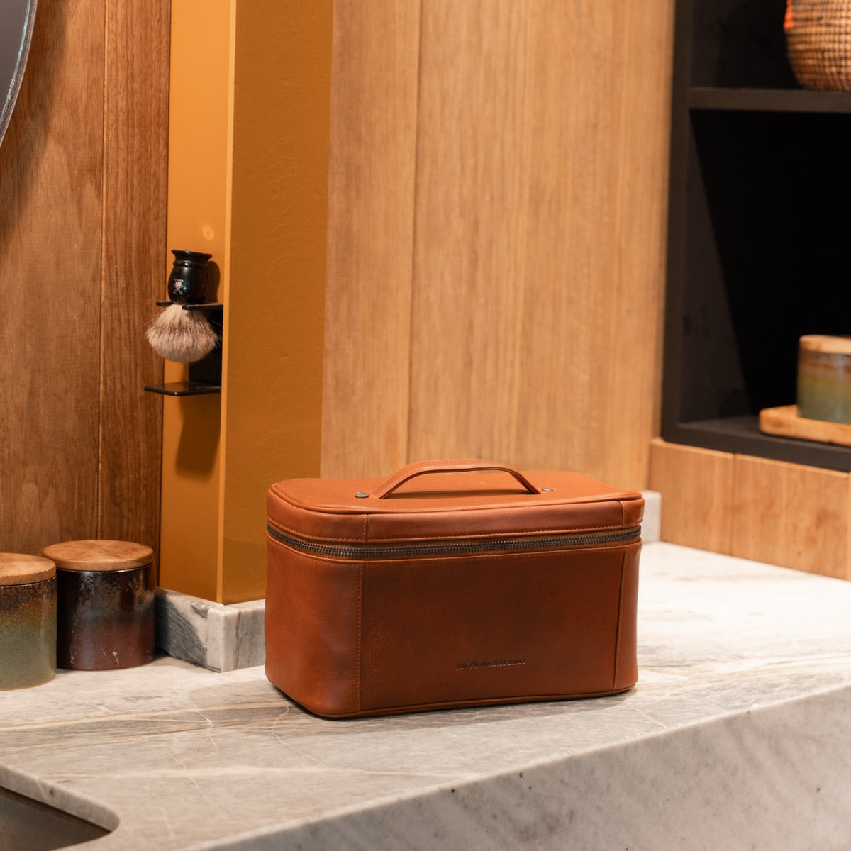 Limone Full-Grain Leather Toiletry Bag für Damen – Zusätzliche Produktansicht 2