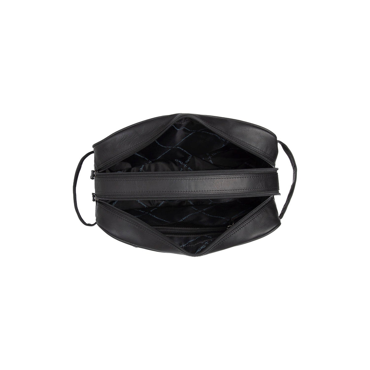 Tailored Rib Cuffs &amp; Hem Craftsmanship Construction Detail on Stefan Full-Grain Leather Toiletry Bag für Damen