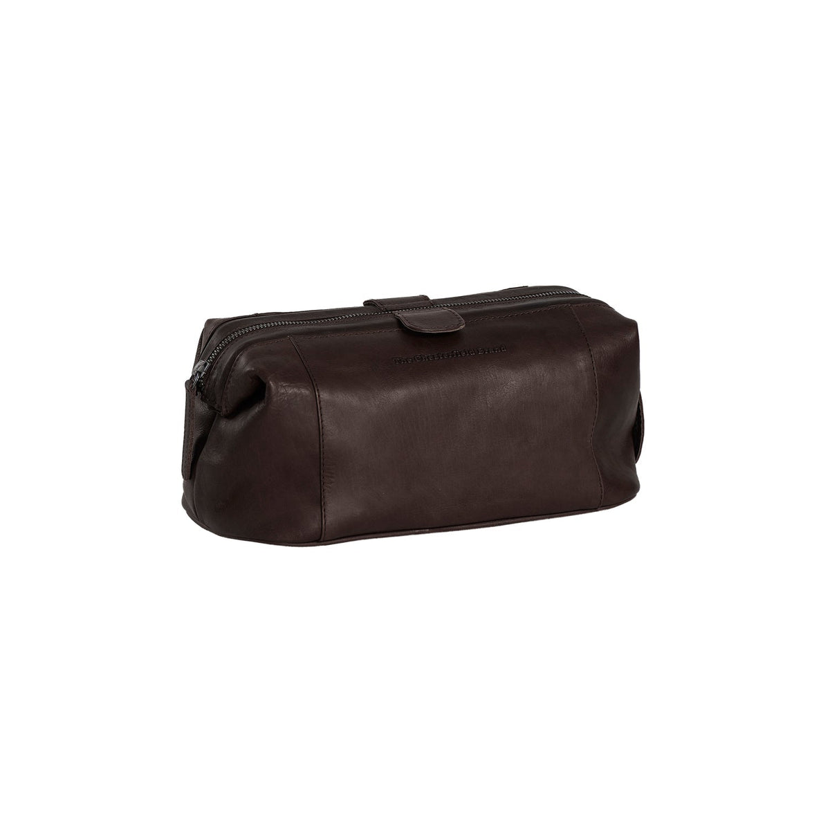 Tailored Rib Cuffs &amp; Hem Craftsmanship Construction Detail on Vince Full-Grain Leather Toiletry Bag für Damen