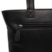 Alveron Full-Grain Leather Tote Bag für Damen - Structured Side Profile Showing Gusset Depth &amp; Expansion Capacity