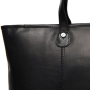Solid Antique Brass Hardware &amp; Heavy-Duty Dual Zipper Detail on Ferrera Full-Grain Leather Tote Bag für Damen