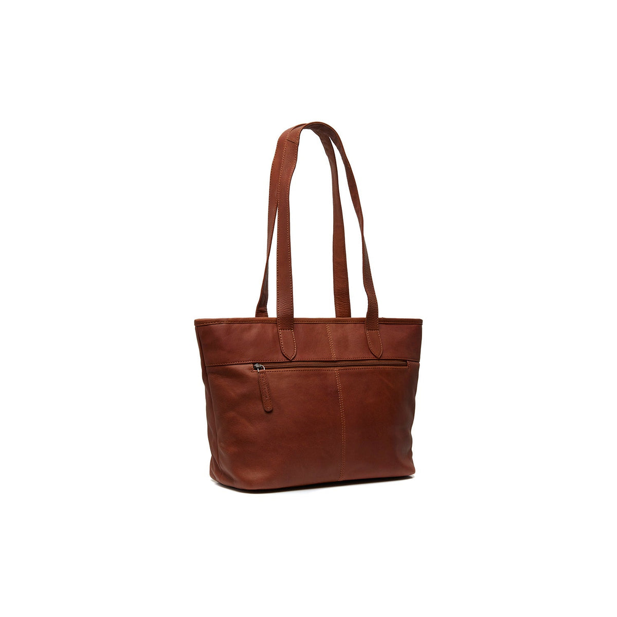 Cognac Leather Tote Bag Monza, detail view 5