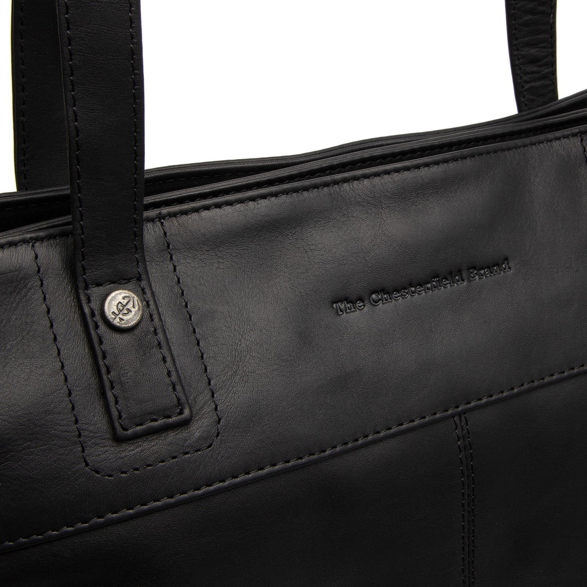 Classic 100% Full-Grain leather Bag - Rear Perspective Showing Reinforced Leather Straps &amp; Stitching