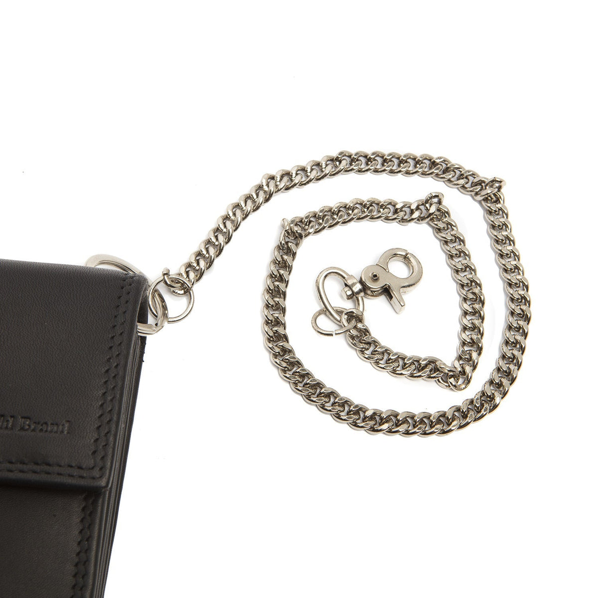 Solid Antique Brass Hardware &amp; Heavy-Duty Dual Zipper Detail on Elba Full-Grain Leather Waiter Wallet für Damen