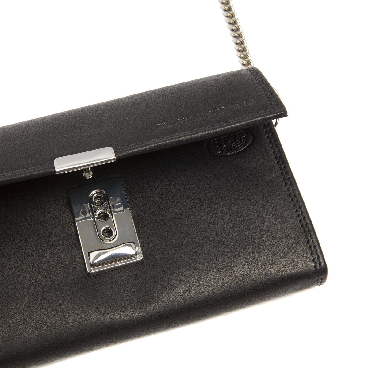 Elba Full-Grain Leather Waiter Wallet für Damen - Structured Side Profile Showing Gusset Depth &amp; Expansion Capacity