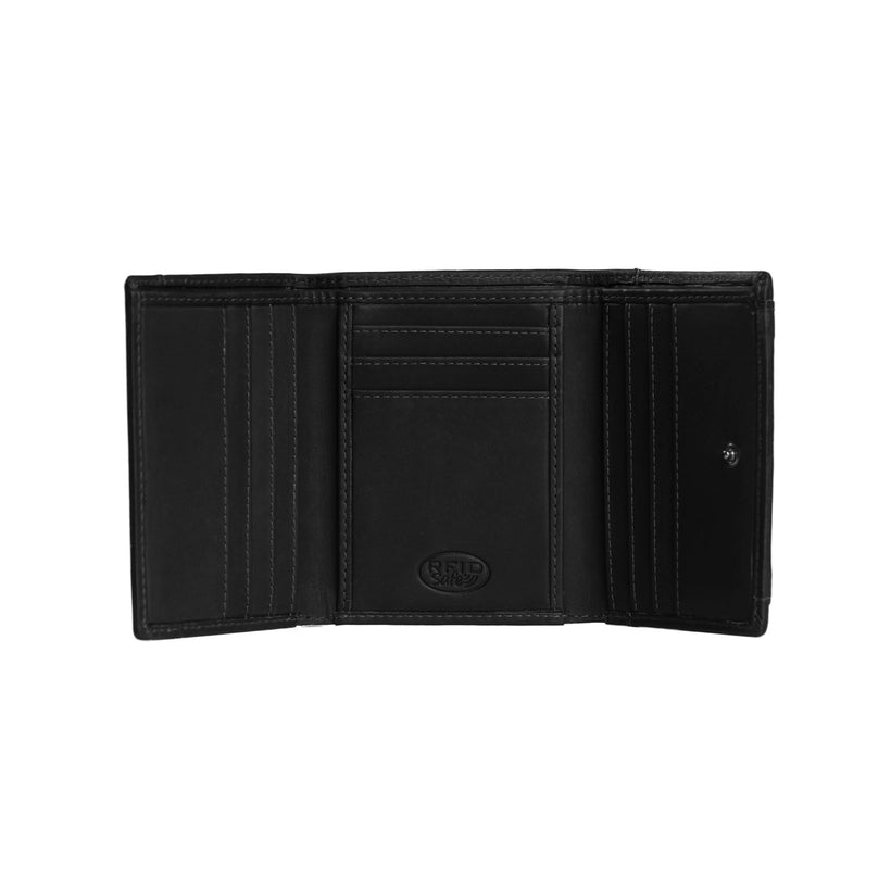 Classic 100% Full-Grain leather Wallet - Rear Perspective Showing Reinforced Leather Straps & Stitching