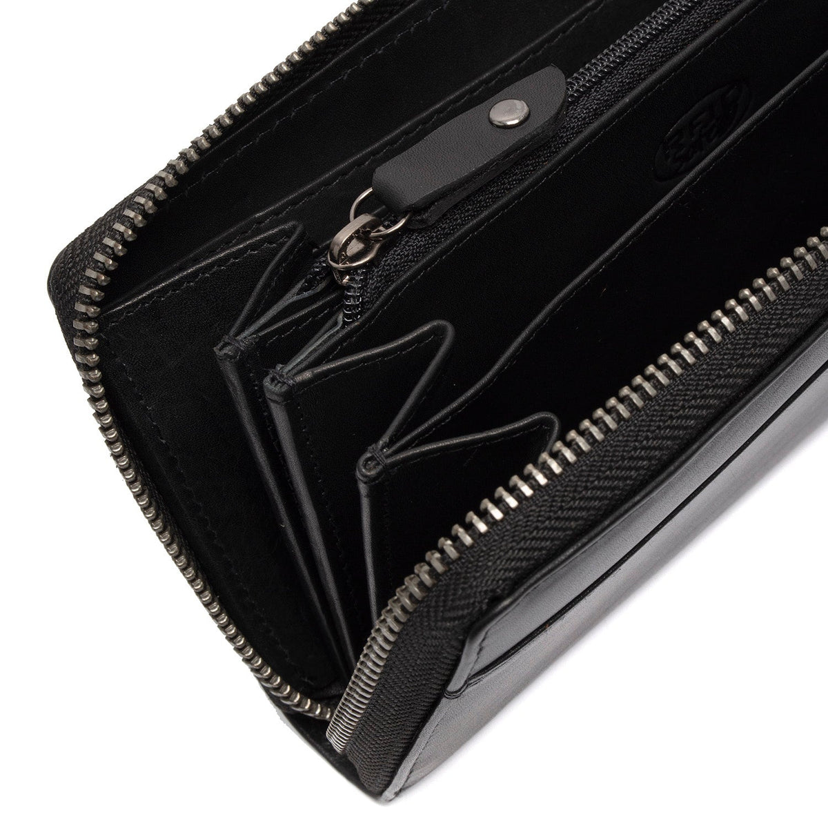 
Classic 100% Full-Grain leather Wallet - Rückansicht mit verstärkten Lederträgern & handwerklichen Nähten